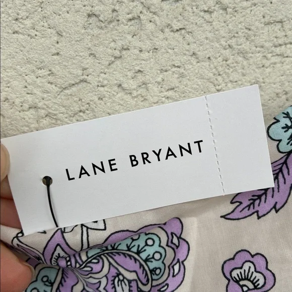 Lane Bryant Floral purple, blue and white tiered maxi dress with pockets - tags - Picture 7 of 12